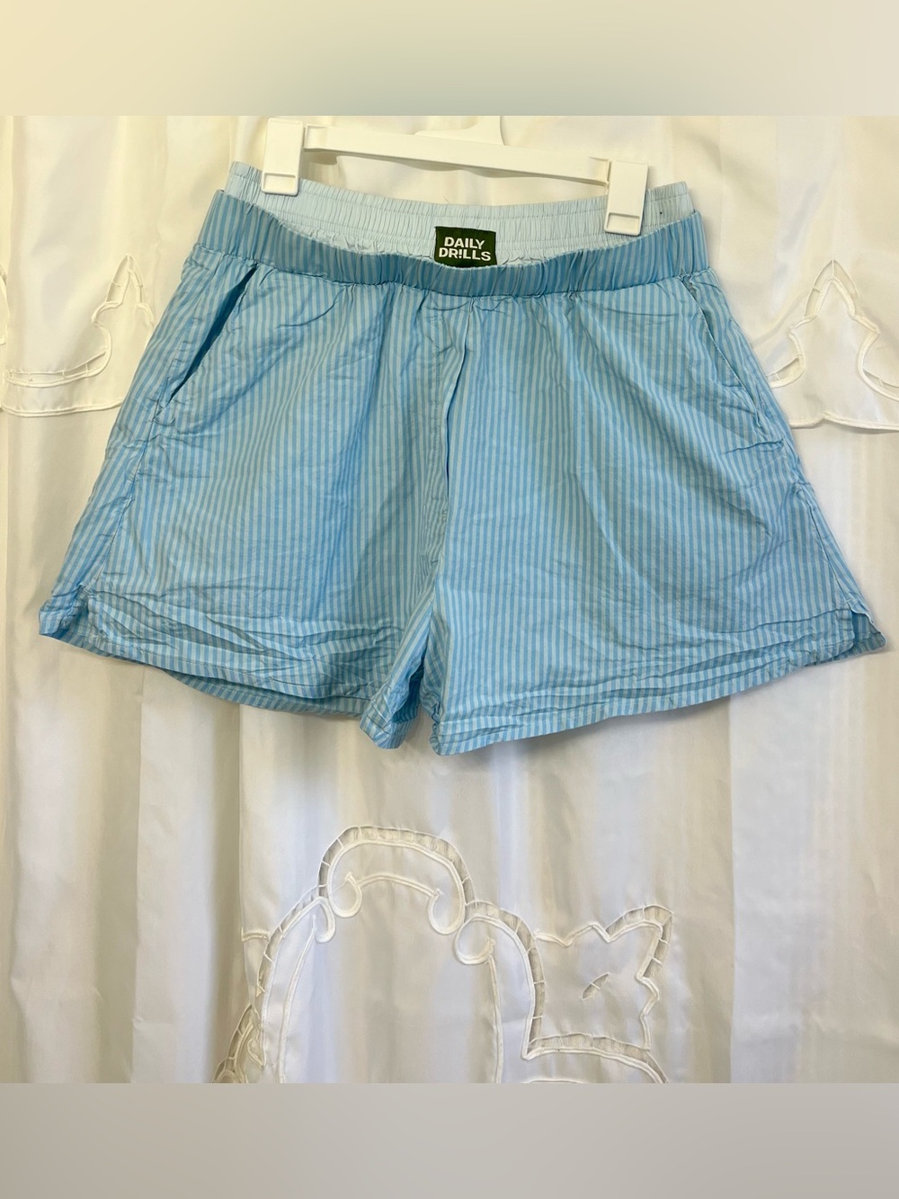 Daily Drills Double Waistband Boxer Shorts Blue Stripe M/L